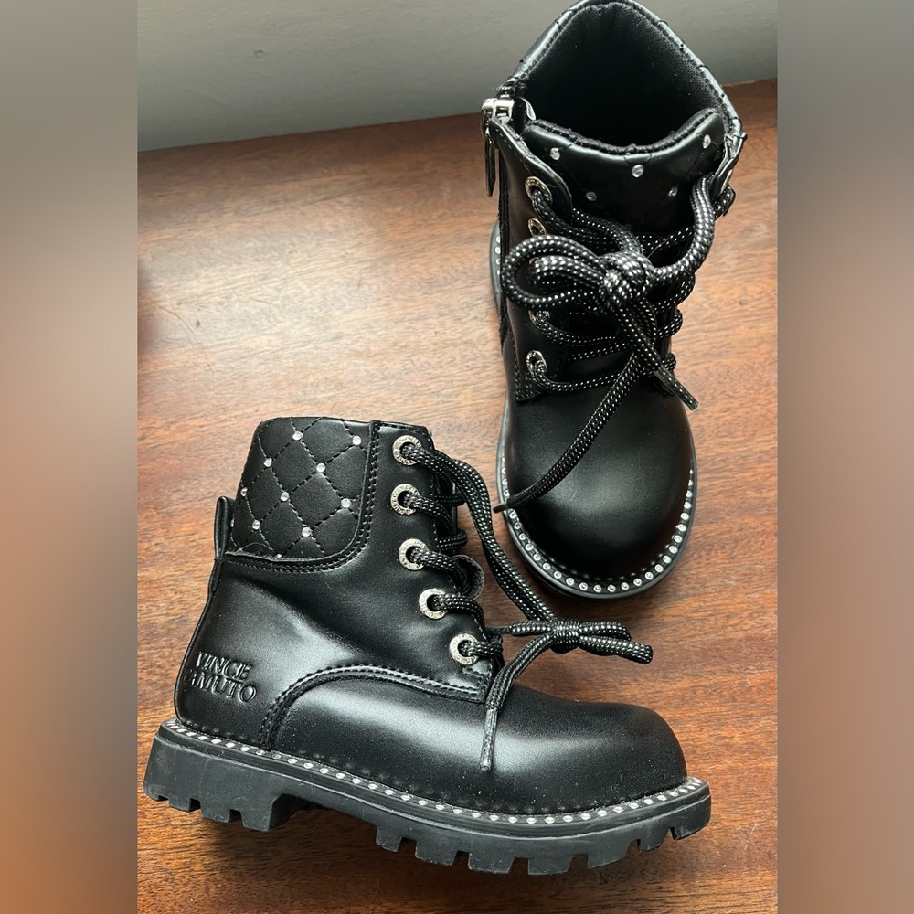 Vince Black Quilted Kids Boots